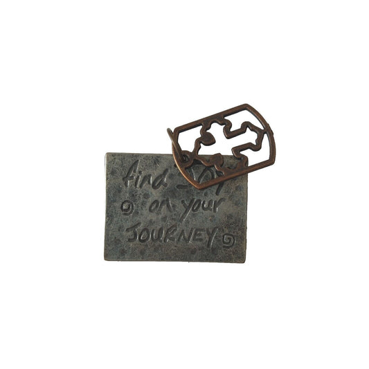 Vintage Women's Cross Religious Pendant Christian Copper Silver Tone