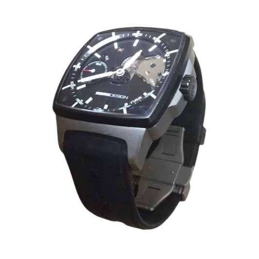 Momo Design Men`s Wrist Watch Double Skeleton Mechanical Titanium Italy