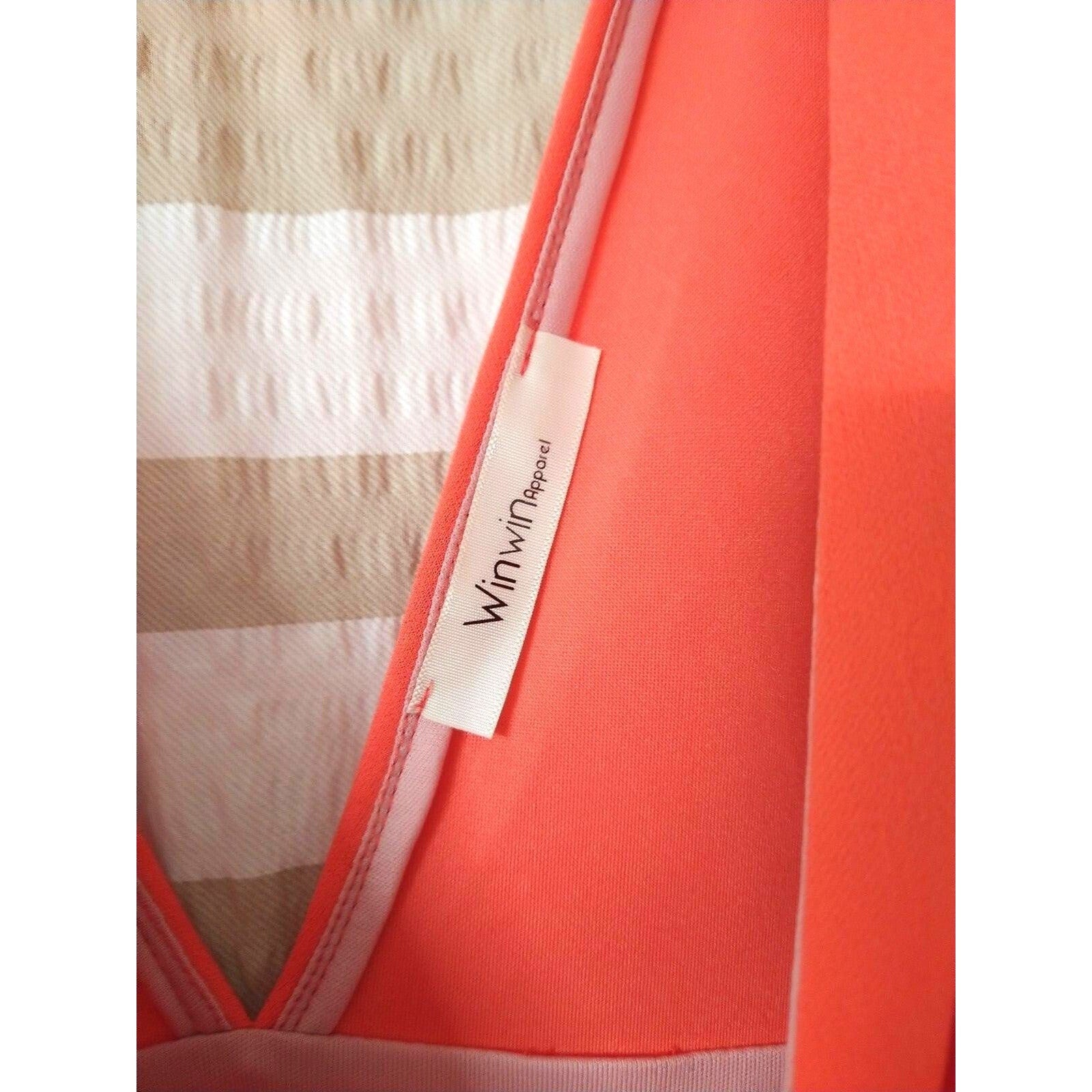 Win Win Apparel Women's Orange Romper Jumpsuit Size XS Sleeveless V-Neck