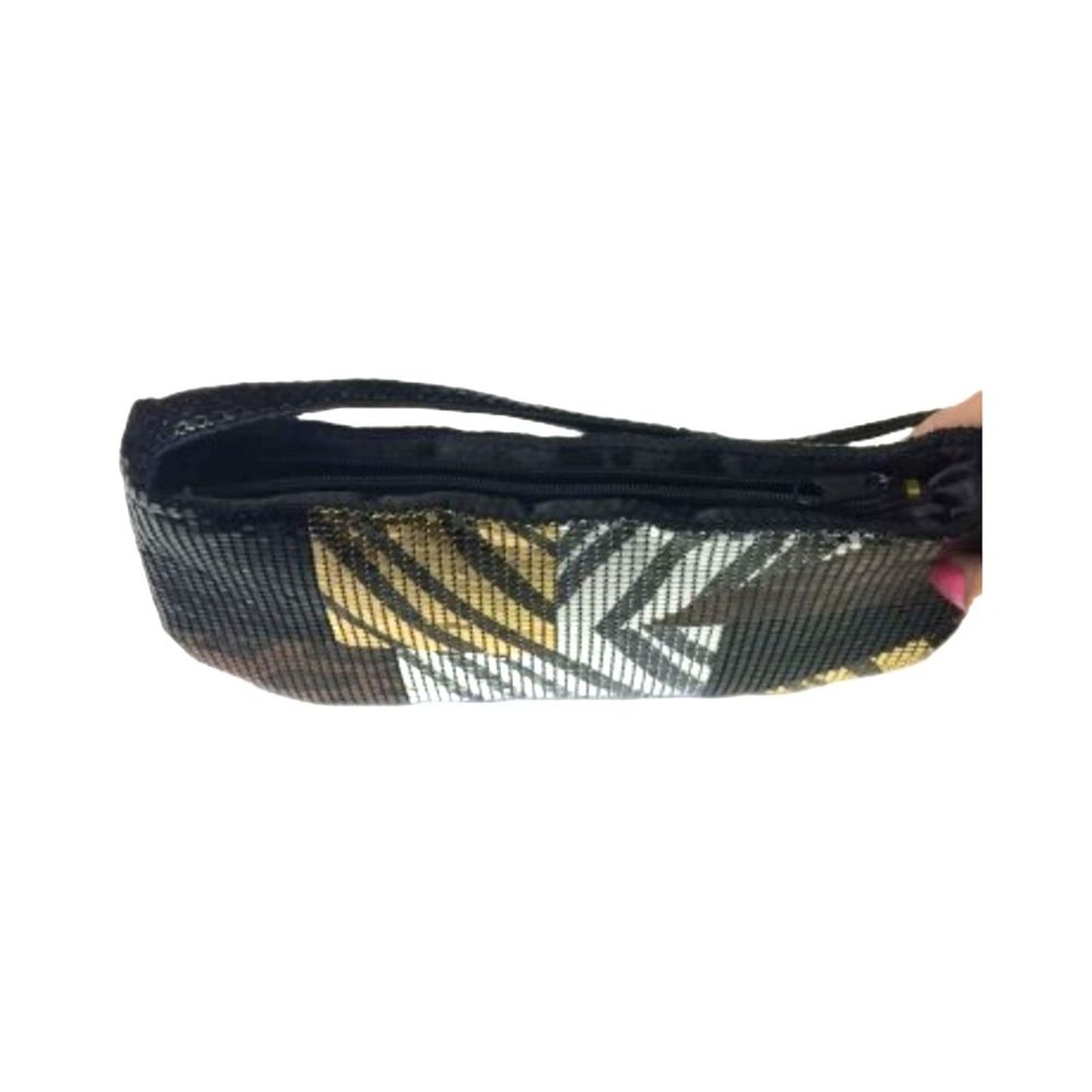 Sequined Evening Clutch Purse Mini Women's Bag Black Cream Brown