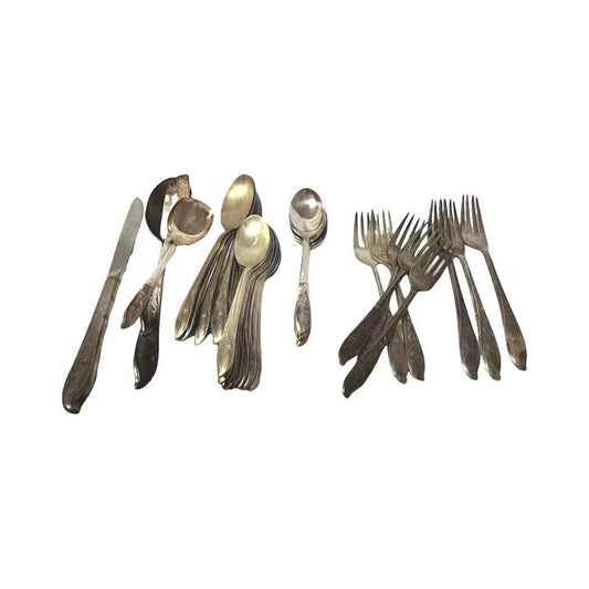 Rogers Bros Spring Time Antique Silver Plate Flatware Tableware Spoons Forks Lot