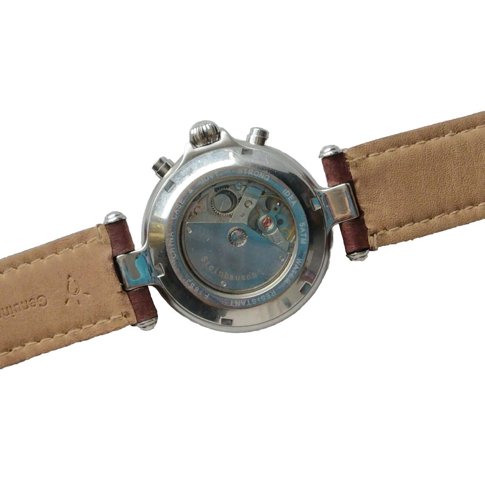 Mens Steinhausen Automatic Wrist Watch Model F1653 Chrono Skeleton Tachometer