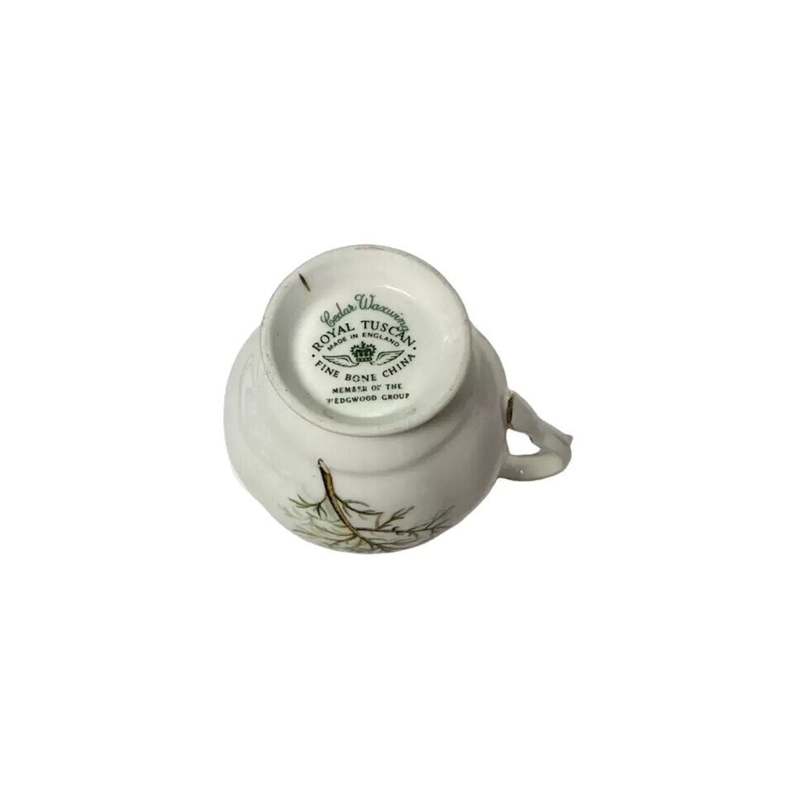 Royal Tuscan England Cream Pitcher & Open Sugar Bowl Gold Rim Bone China Bird