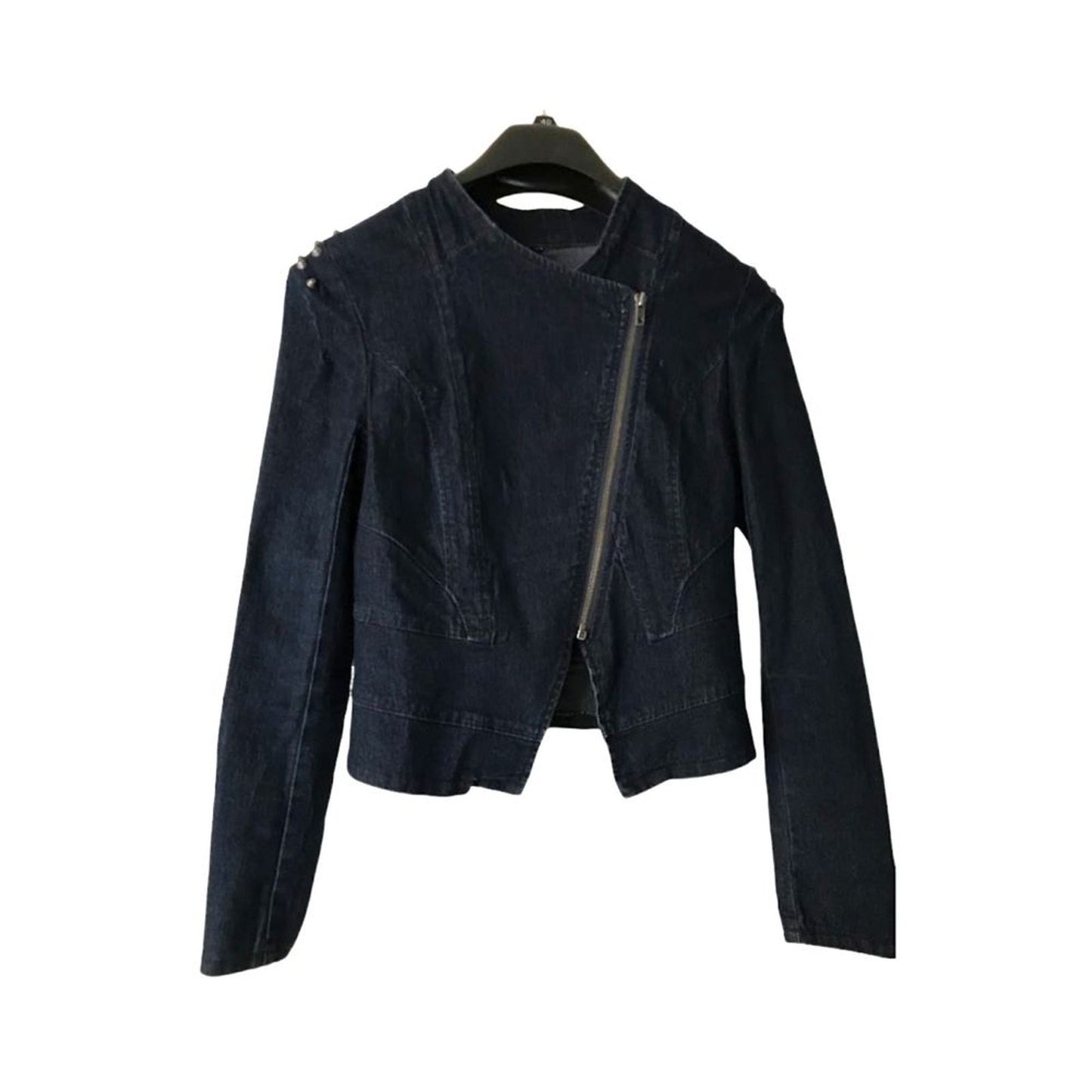 Kardashian Kollection Women`s Jean Jacket Blazer Jacket Size S Dark Blue