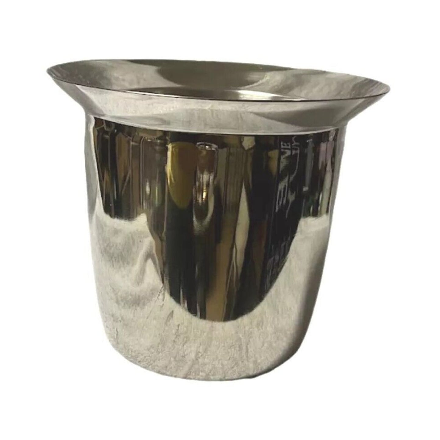 Vintage Ice Bucket / Wine Cooler 8” x 9” Round Stainless Steel