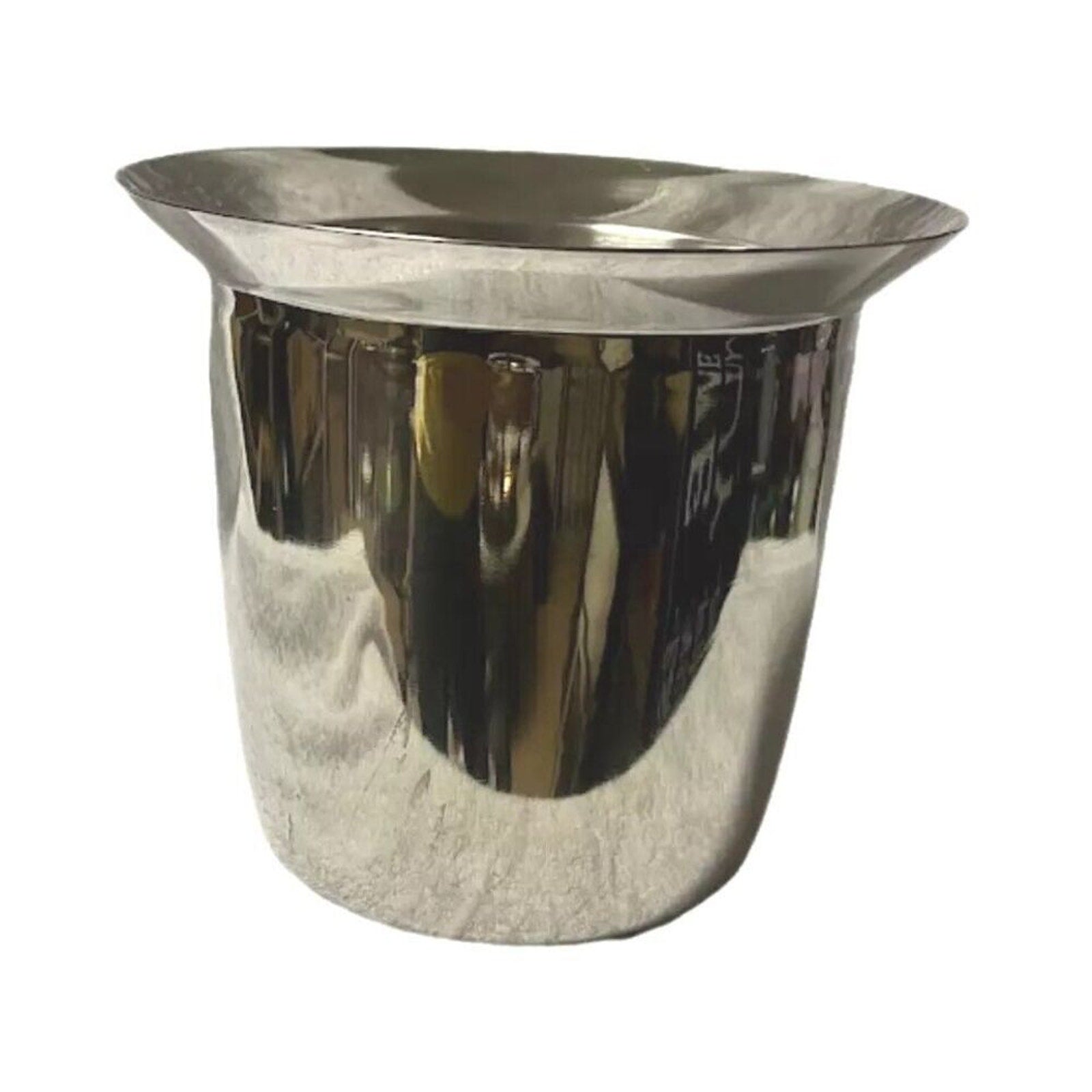 Vintage Ice Bucket / Wine Cooler 8” x 9” Round Stainless Steel