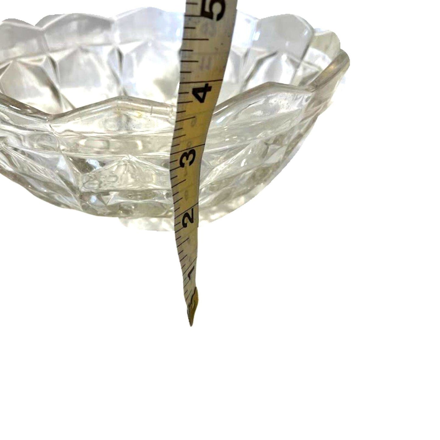 Vintage Serving Bowl Deep Dish Crystal Glass Round