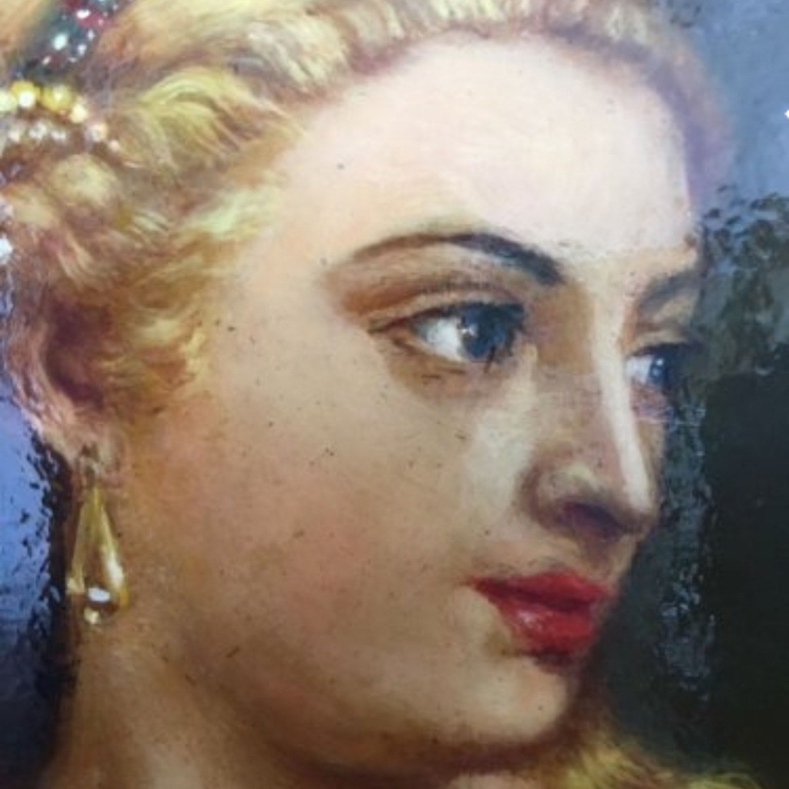 Antique After Titian 'Venus With A Mirror' Russian Palekh Painting Oil On Wood