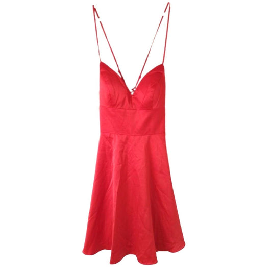 B. Darlin Silk Red Cocktail Party Mini Dress backless - Women's Size 3/4 XS