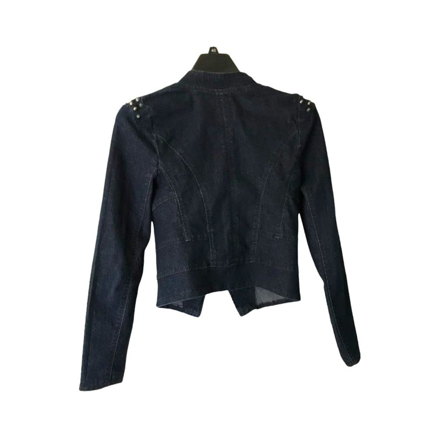 Kardashian Kollection Women`s Jean Jacket Blazer Jacket Size S Dark Blue