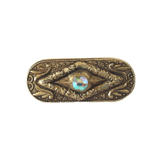 Women's Brooch Pin Rhinestone Gold Tone Art Deco Austria Estate Jewelry