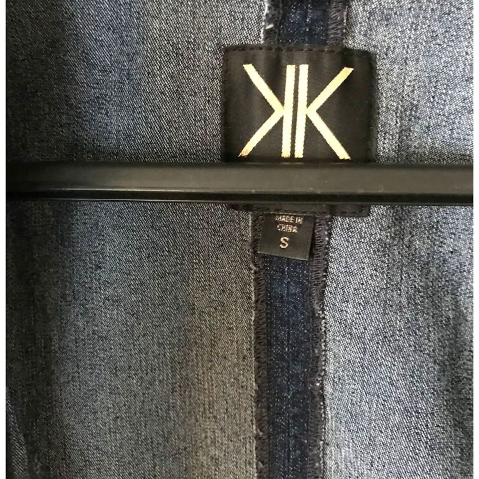 Kardashian Kollection Women`s Jean Jacket Blazer Jacket Size S Dark Blue