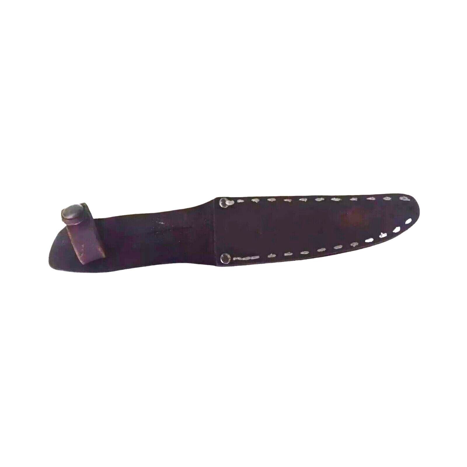 Antique WWII Hunting Knife Globemaster 60620 Fixed Blade Leather Sheath Japan
