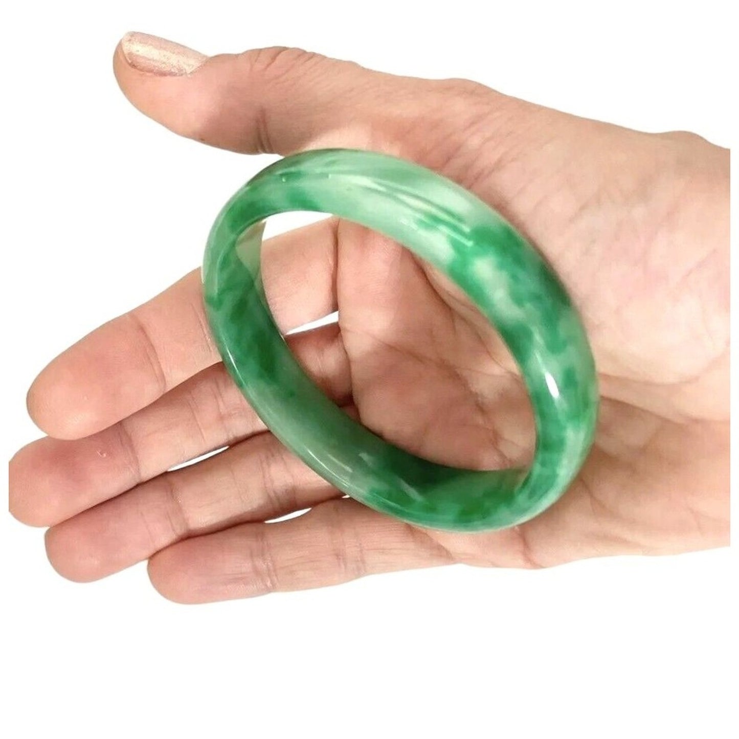 Original Natural Antique Apple Green Jadeite Jade Bangle Bracelet