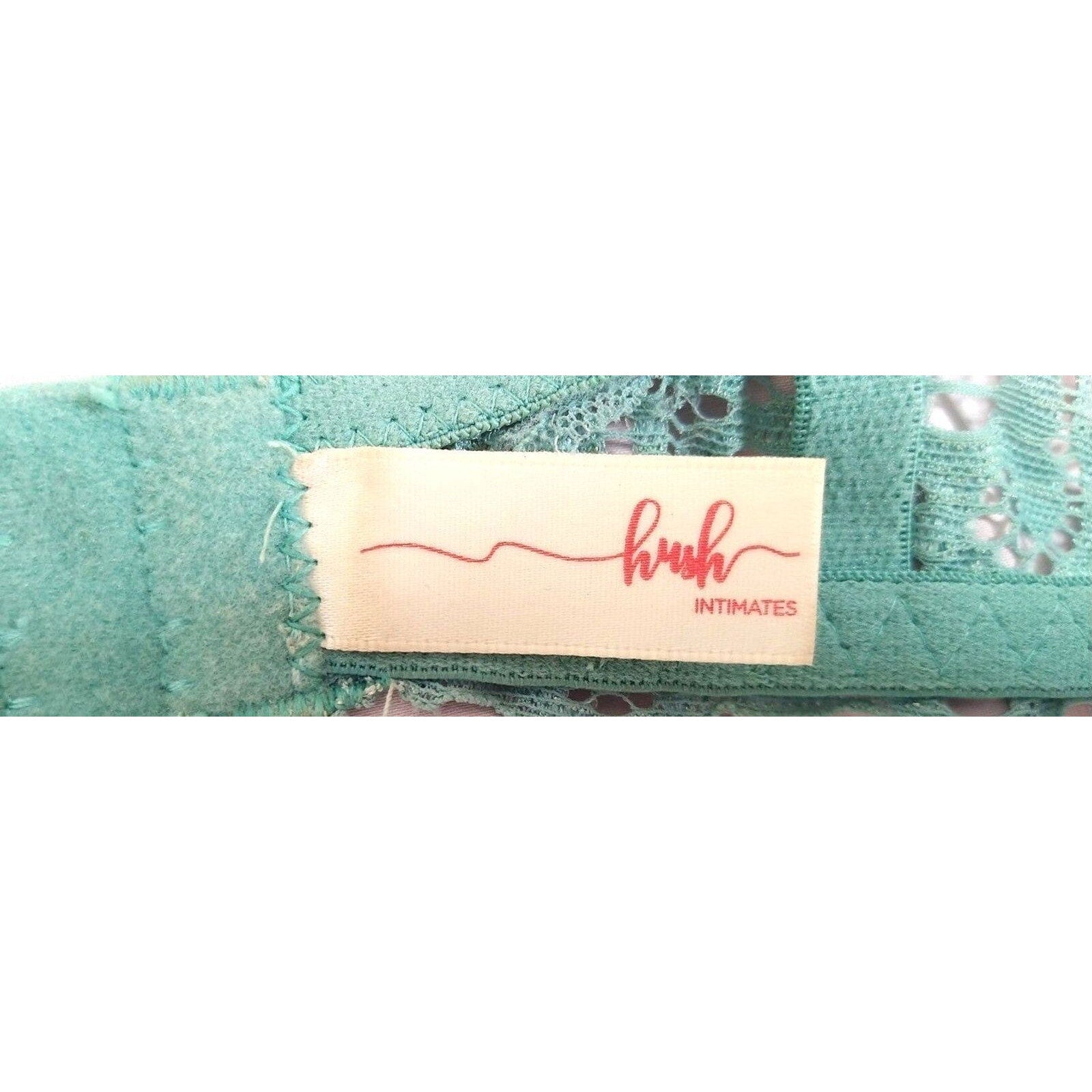 Hush intimates 34C women's push up bra green lace