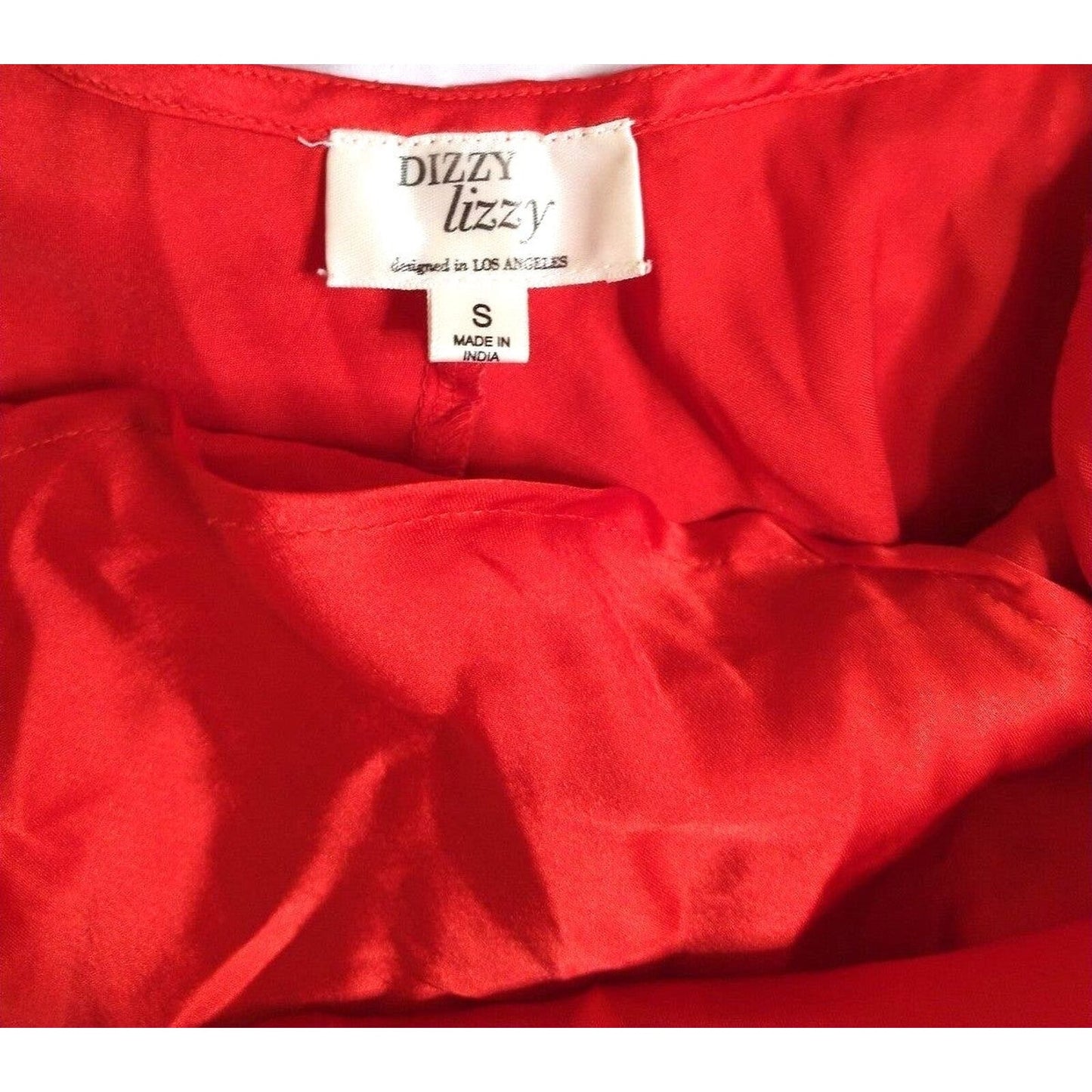 Dizzy Lizzy Red Silk Tank top backless S