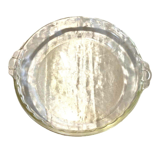 Vintage Serving Platter Dish Tray Round Clear Glass