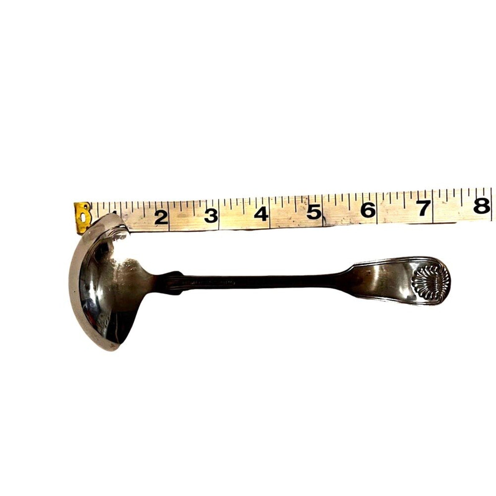 Vintage Ladle Soup Serving Wife Spoon Floral Pattern Stainless Steel