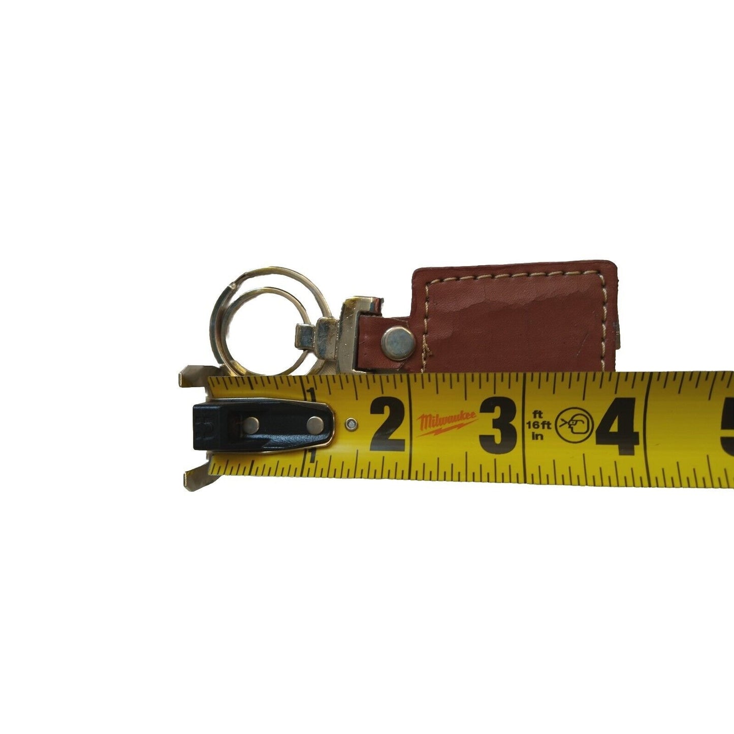 Queen Nefertiti Keychain Keyring Purse Bag Silver Tone Metal Brown Leather