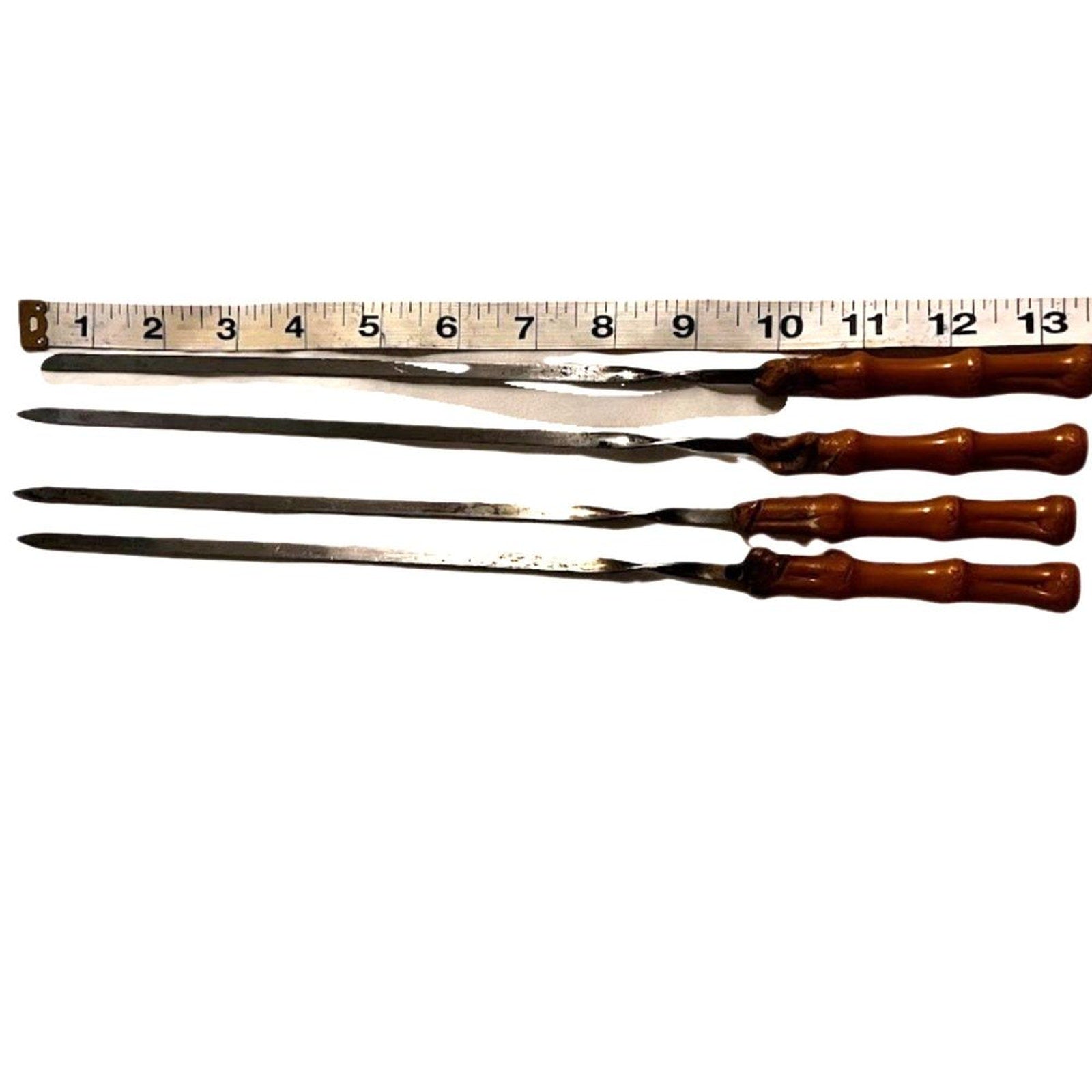 4 PCs Meat Skewers For Grill Metal Sticks Kebob Barbecue Tool