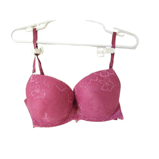 Dark pink lace women's Puch up Bra lingerie Size 36C
