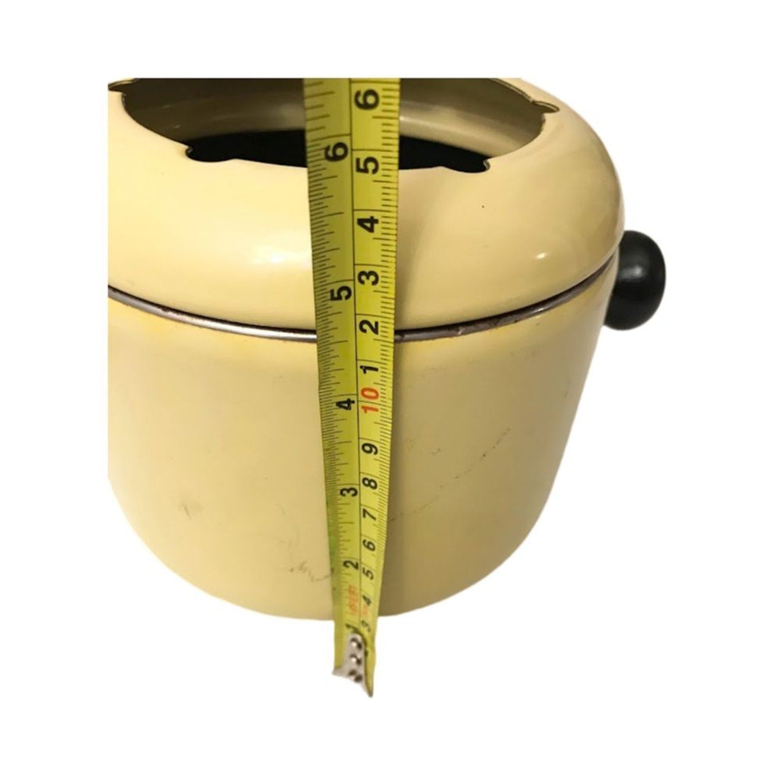 Vintage Midcentury Modern Yellow Enamel Fondue Pot Fondue Pot