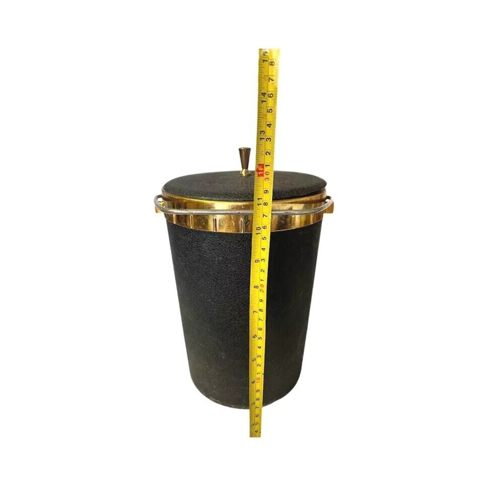 Vintage Black Ice Bucket Insulated Plastic Made in USA Plas Tex