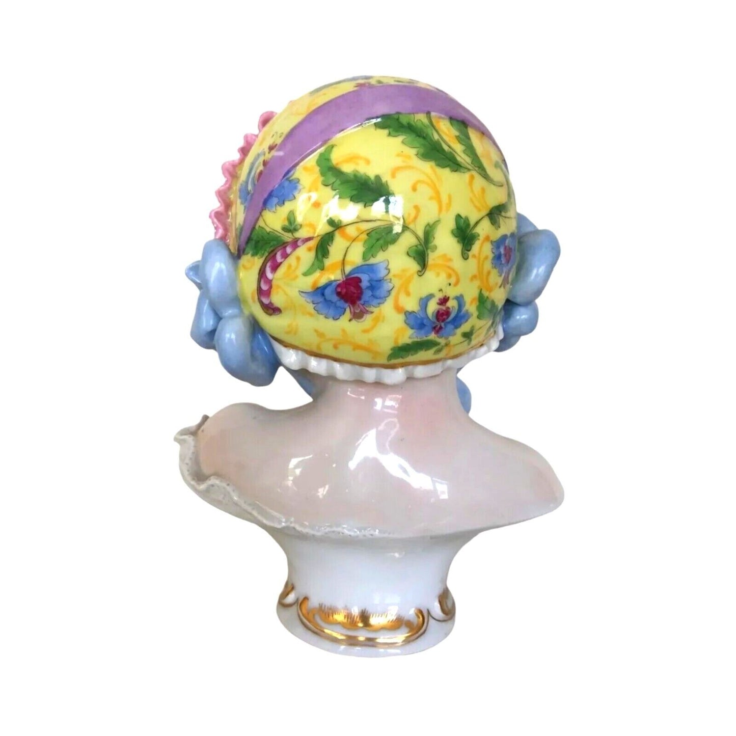Antique Baby Girl Bust Figurine Sculpture Carl Thieme Dresden Porcelain 19c Art