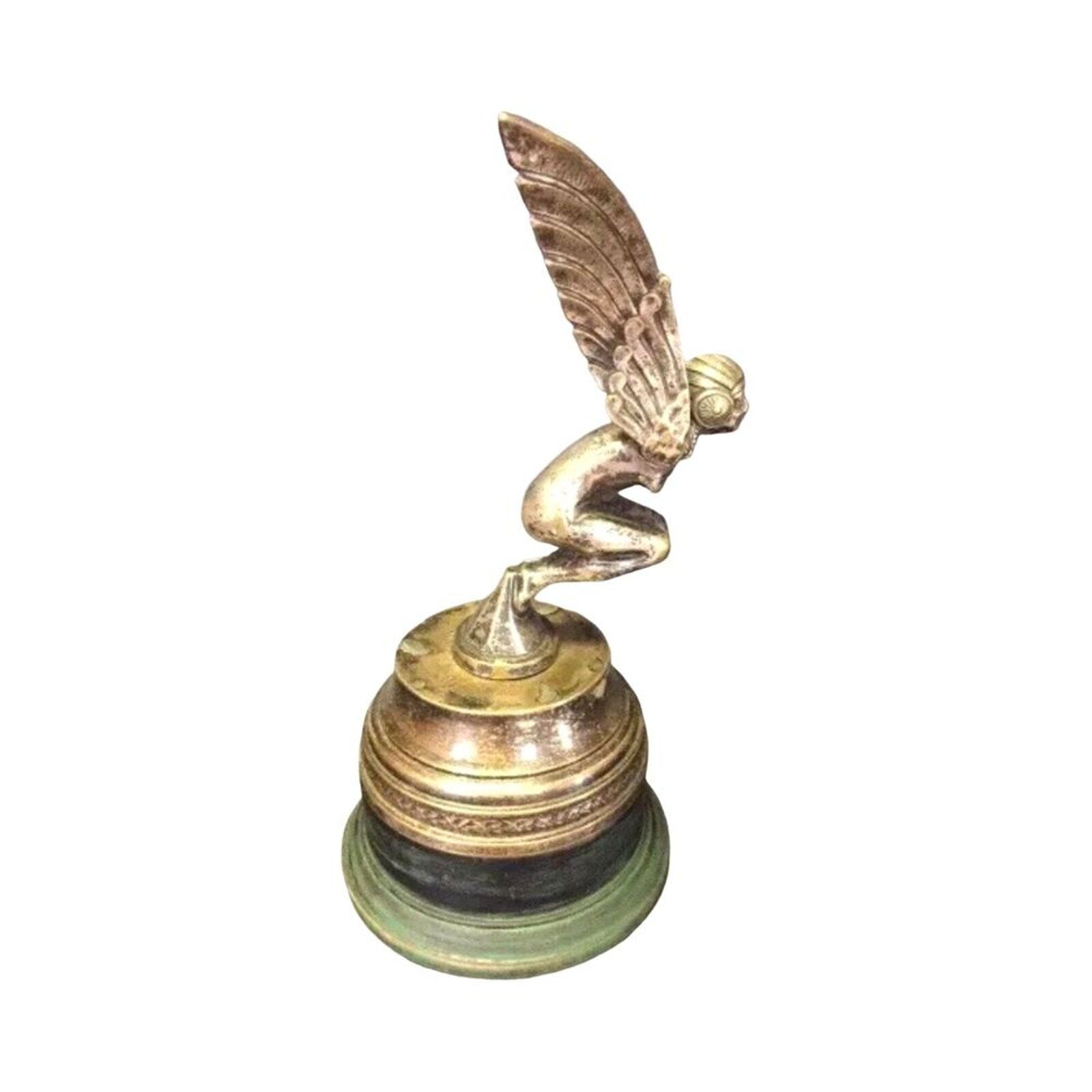 Antique Hood Ornament Car Mascot Egyptienne Ailee M.Bonnot Signed 1920 Art Deco