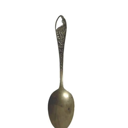 Antique Montana Souvenir Small Spoon Teaspoon Baby Spoon Silver Plated