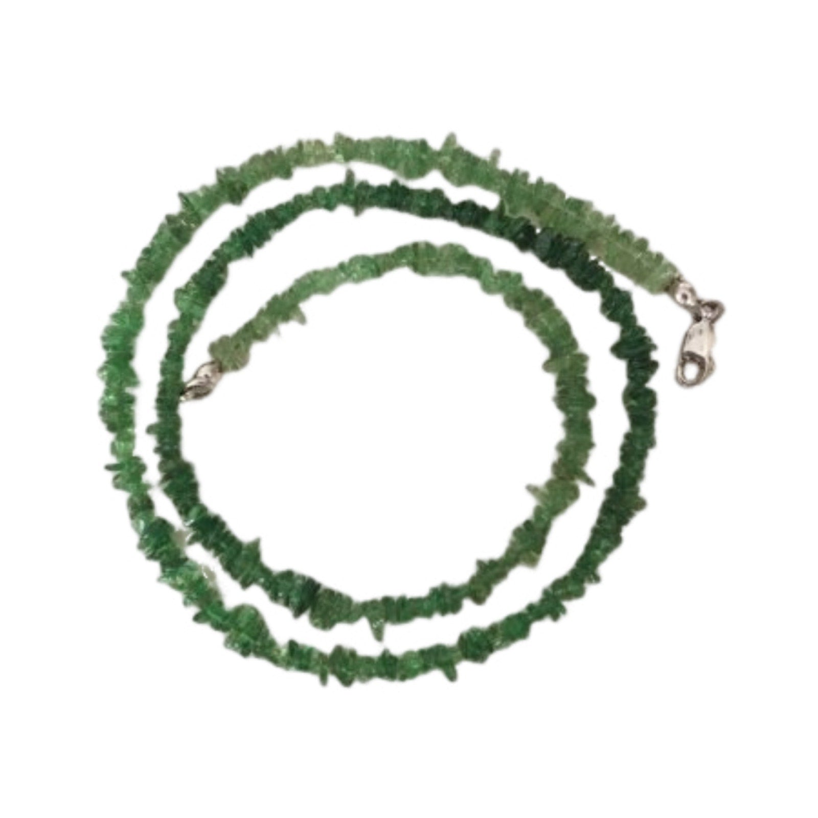 Natural Gemstone Necklace Bracelet Chrome Diopside Sterling Green Uncut Chips
