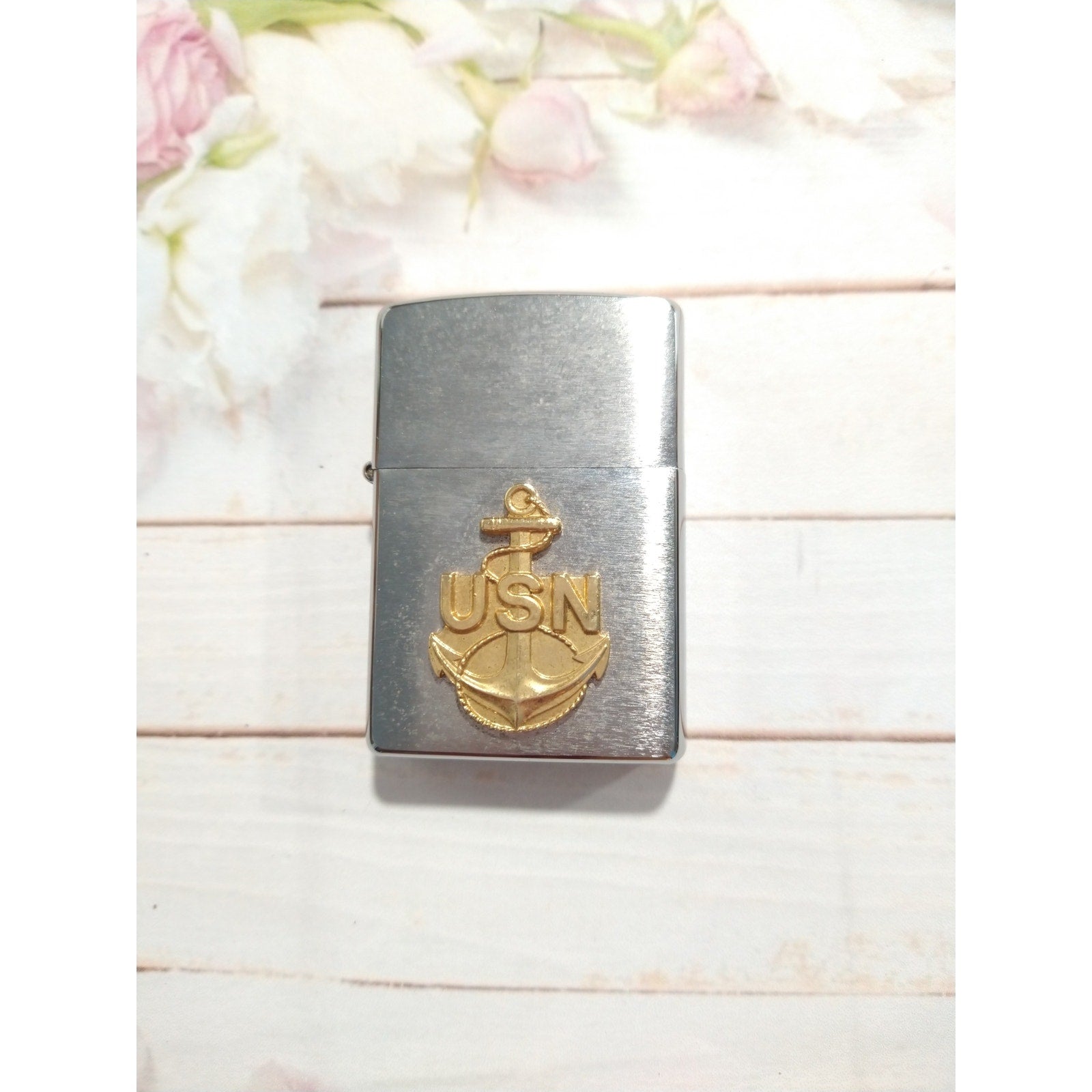 Zippo Lighter Bradford Pa Usa Usn Us Navy Silver Tone 2012