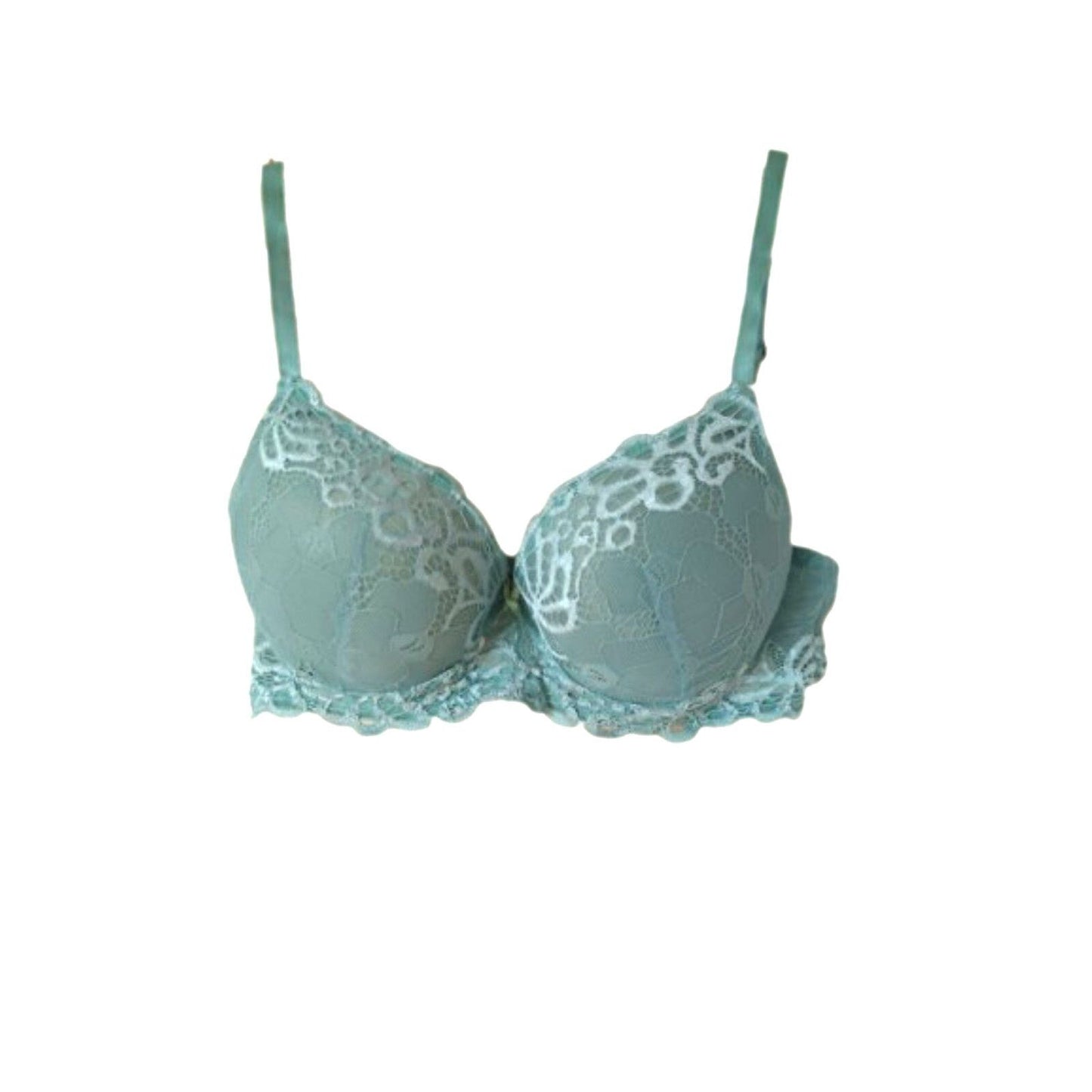 Hush intimates 34C women's push up bra green lace