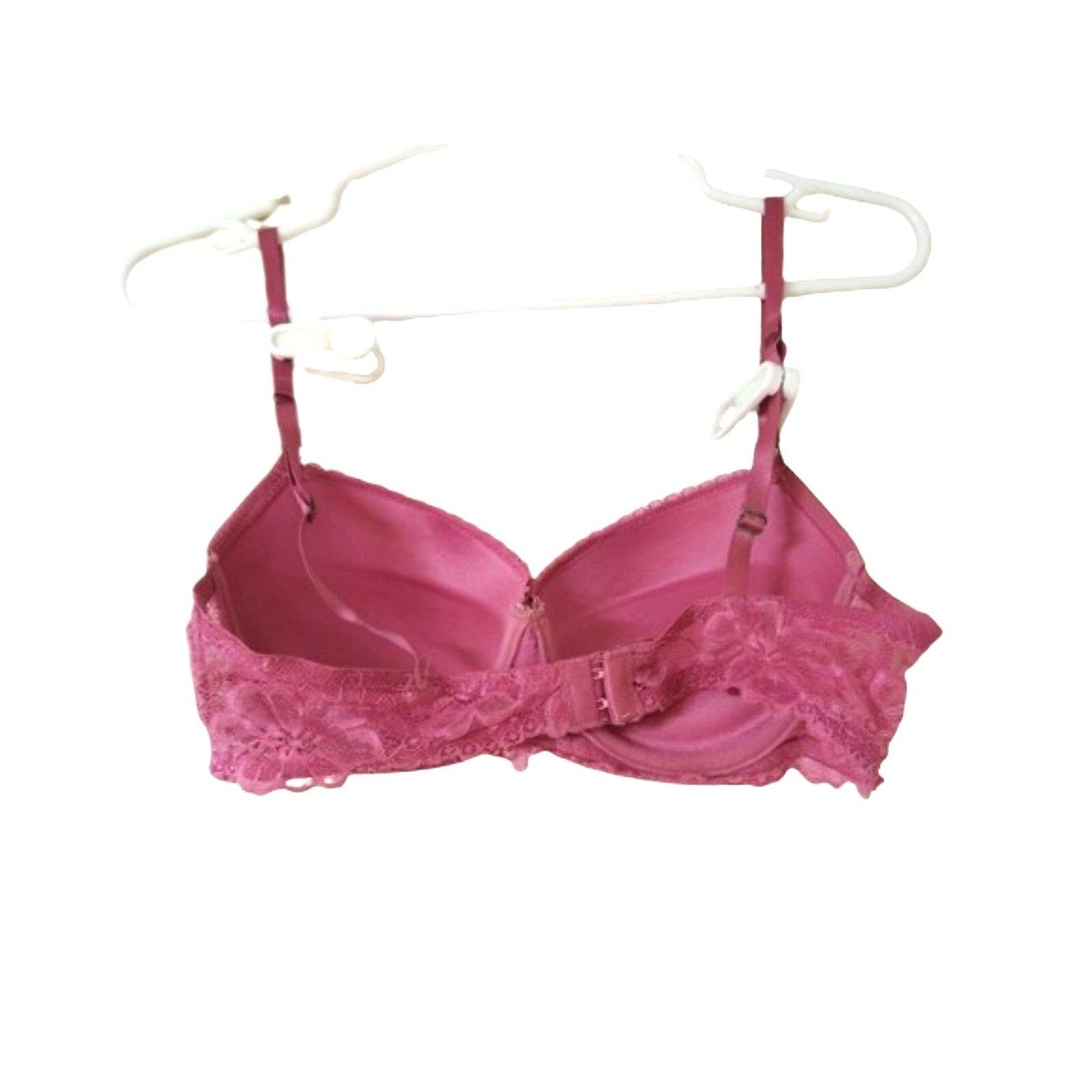 Dark pink lace women's Puch up Bra lingerie Size 36C