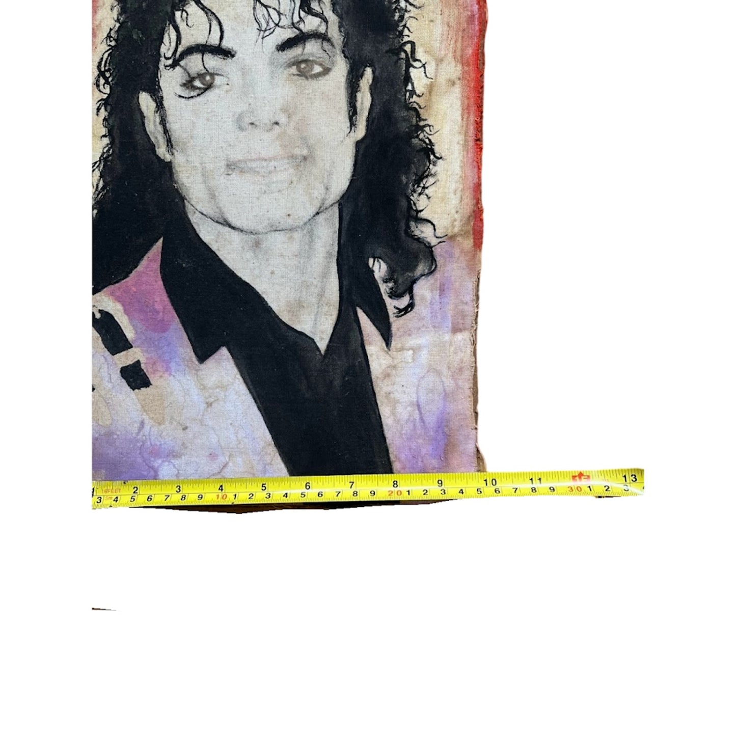 Vintage Michael Jackson In Purple Painting On Board Original Art Unique