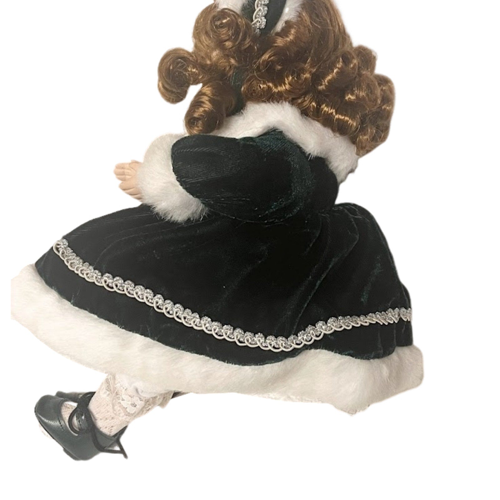 Dan Dee Collector's Choice Wind-Up Musical Porcelain Doll Green Dress