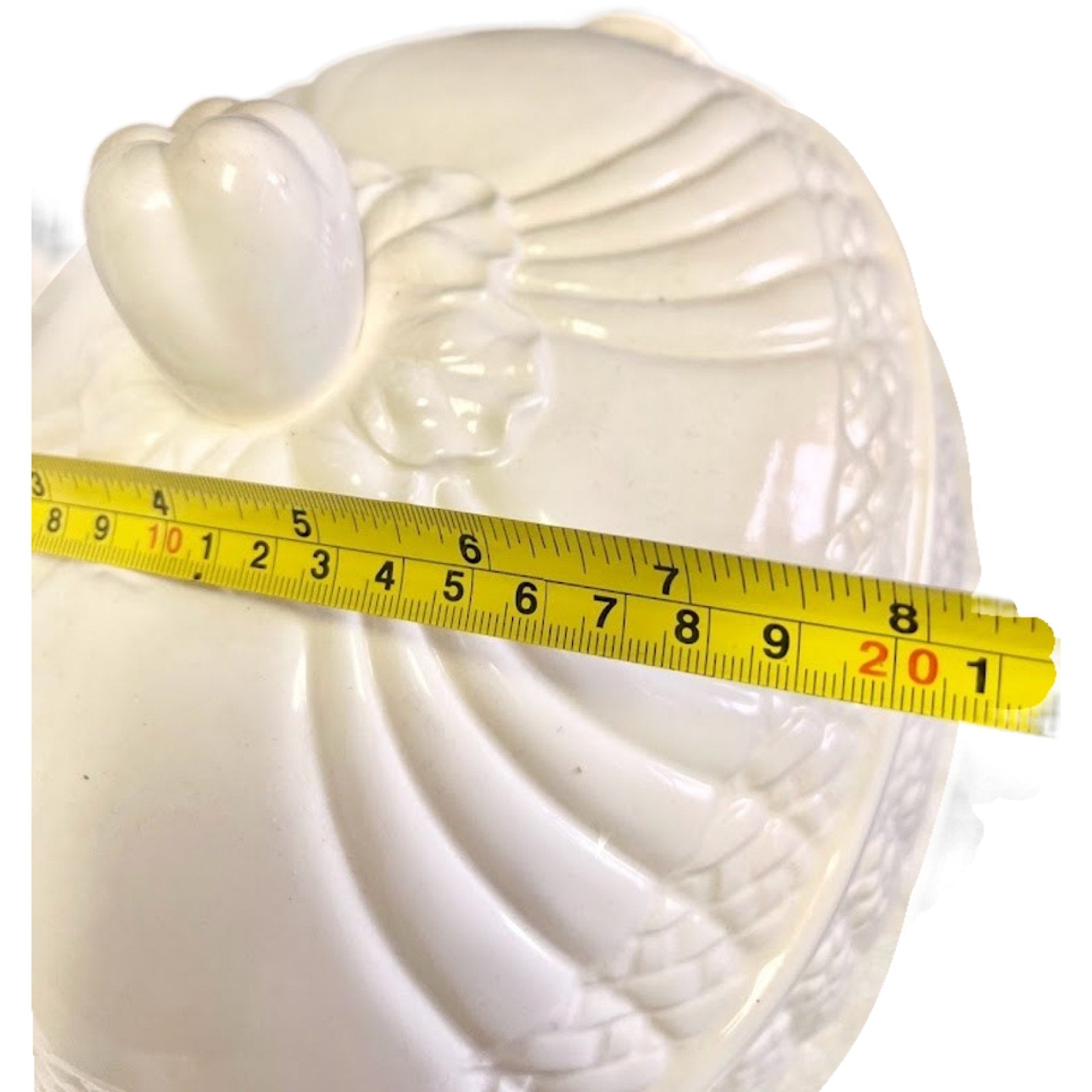 Toscany Japan Oval Casserole Dish with Handles and Lid White Glazed Ceramics