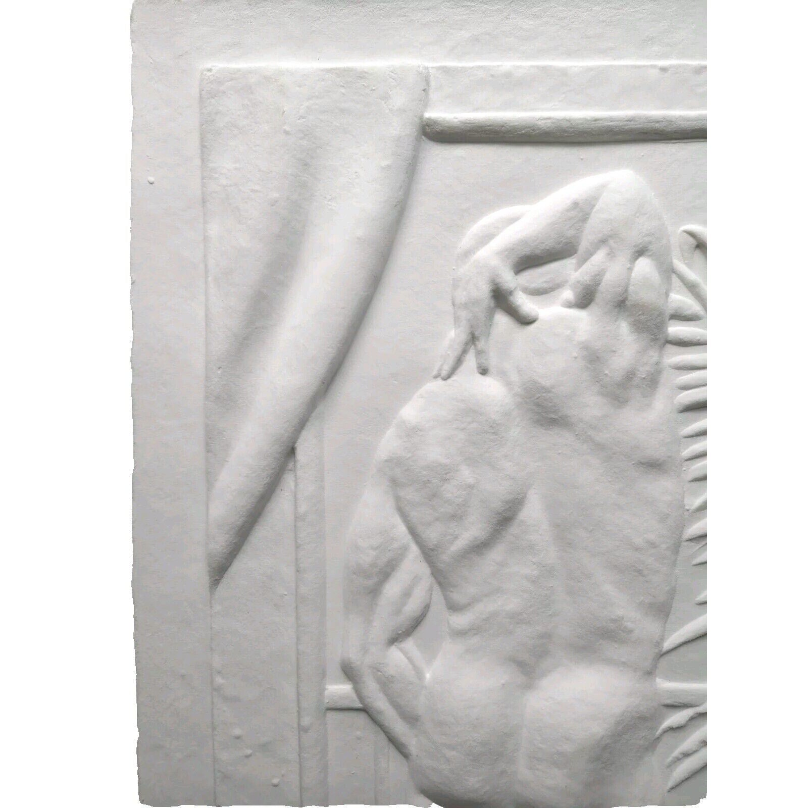 Bauer Cast Paper Relief Sculpture Hand Signed Man Portrait Act Artwork 358/1000