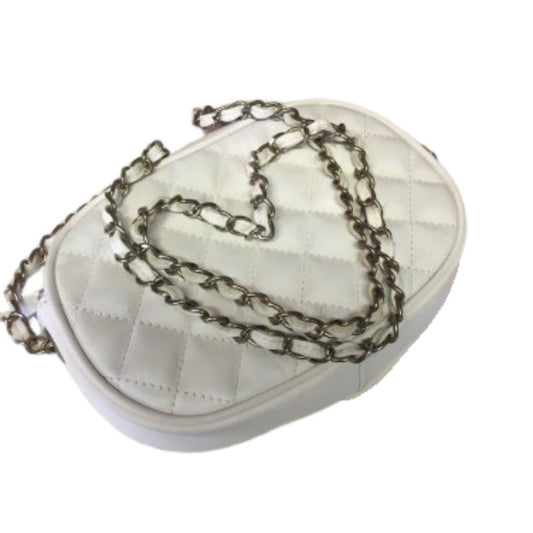Women Quilted Chain-Strap Clutch Handbag Purse Casual Small White