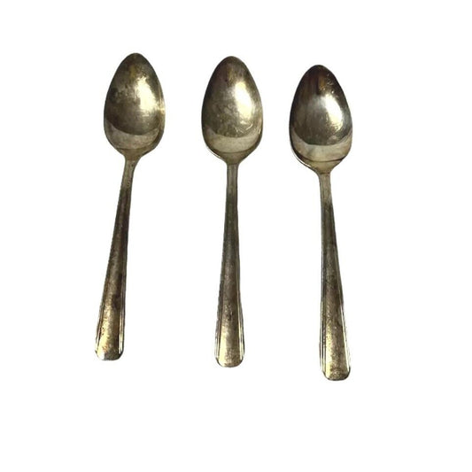 Oneida Plate Oval Soup Serving Spoon Set of 3