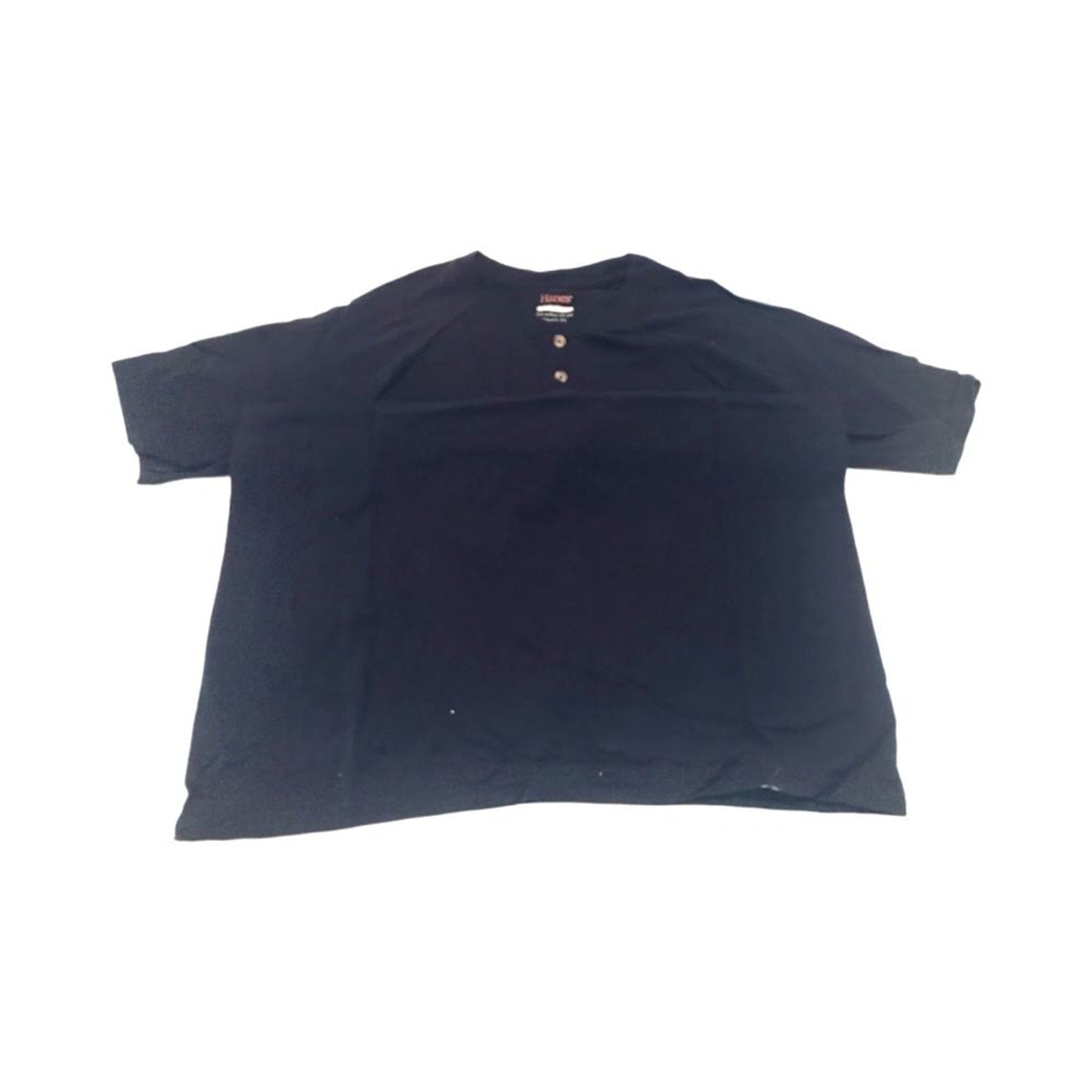 NWOT Hanes Men`s Casual T-shirt Black Classic Fit L Cotton Short Sleeve