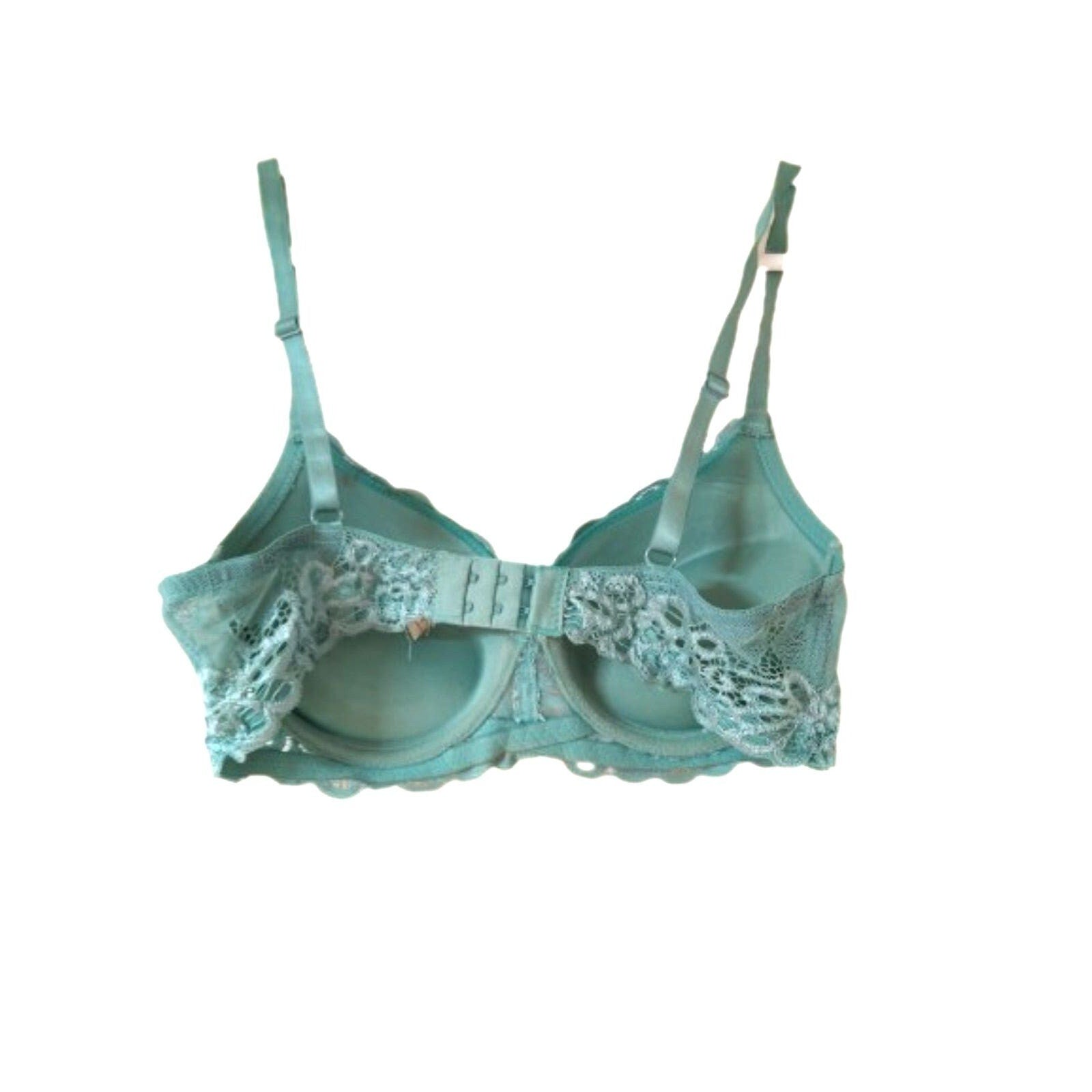 Hush intimates 34C women's push up bra green lace