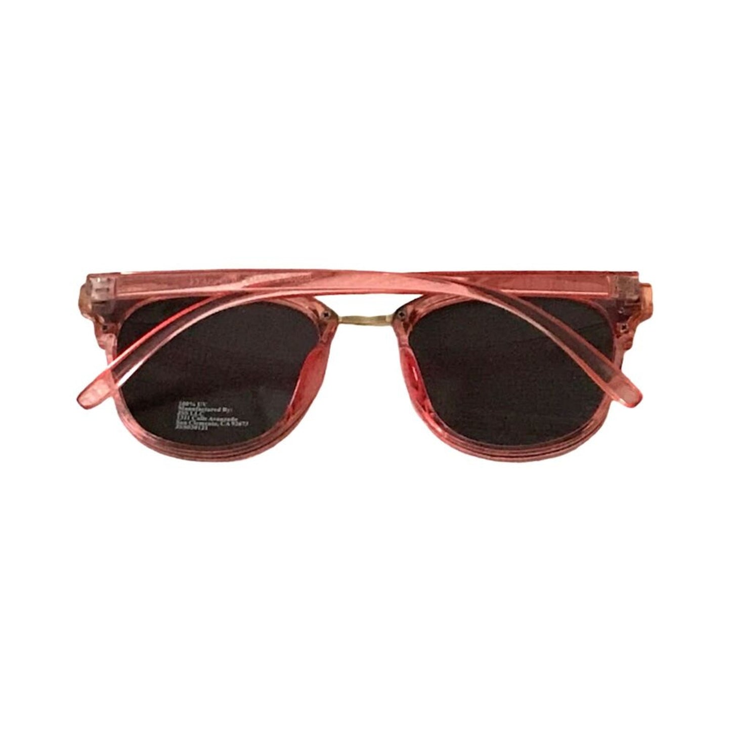 Women`s Sunglasses Orange Red Frame Golden Lens 100% UV