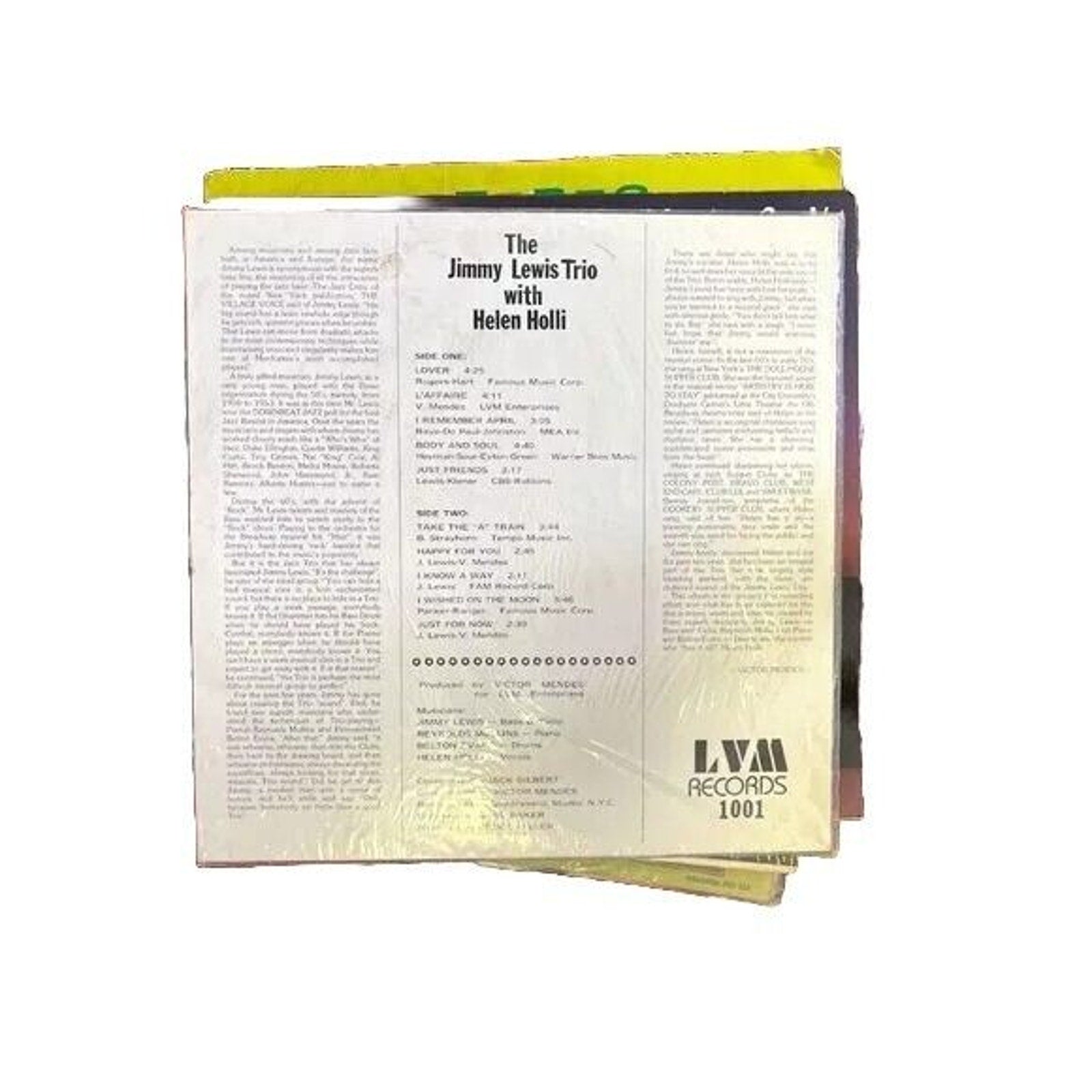 The Jimmy Lewis Trio with Helen Holli-L'Affaire' LVM 1001 Vinyl Lp Record