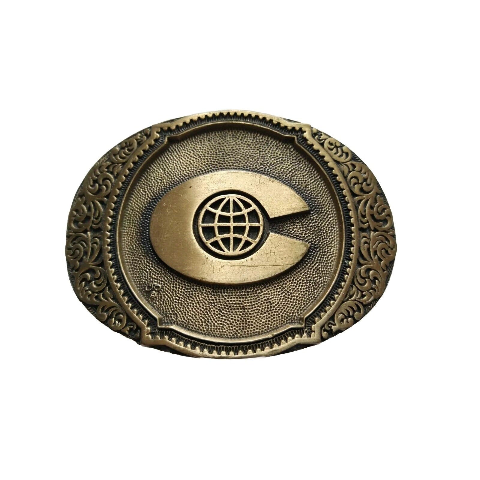 Vintage O.C Tanner Solid Brass Company Belt Buckle 1981 Oval