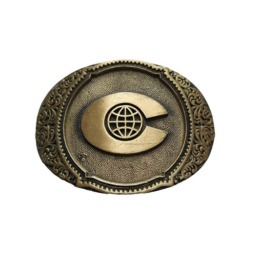 Vintage O.C Tanner Solid Brass Company Belt Buckle 1981 Oval