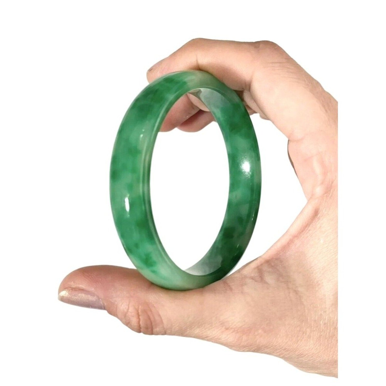 Original Natural Antique Apple Green Jadeite Jade Bangle Bracelet
