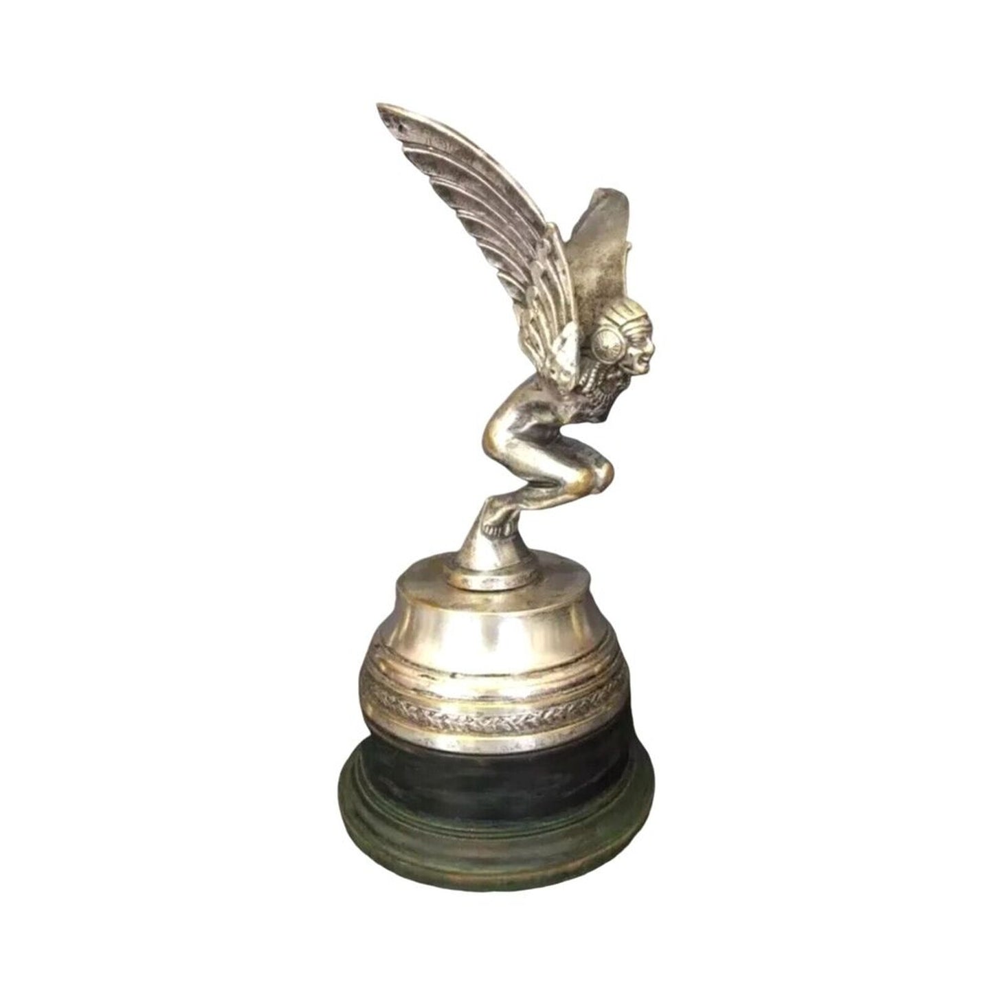 Antique Hood Ornament Car Mascot Egyptienne Ailee M.Bonnot Signed 1920 Art Deco