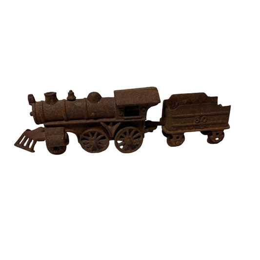Antique Vintage Cast Iron Toy Train Locomotive Car