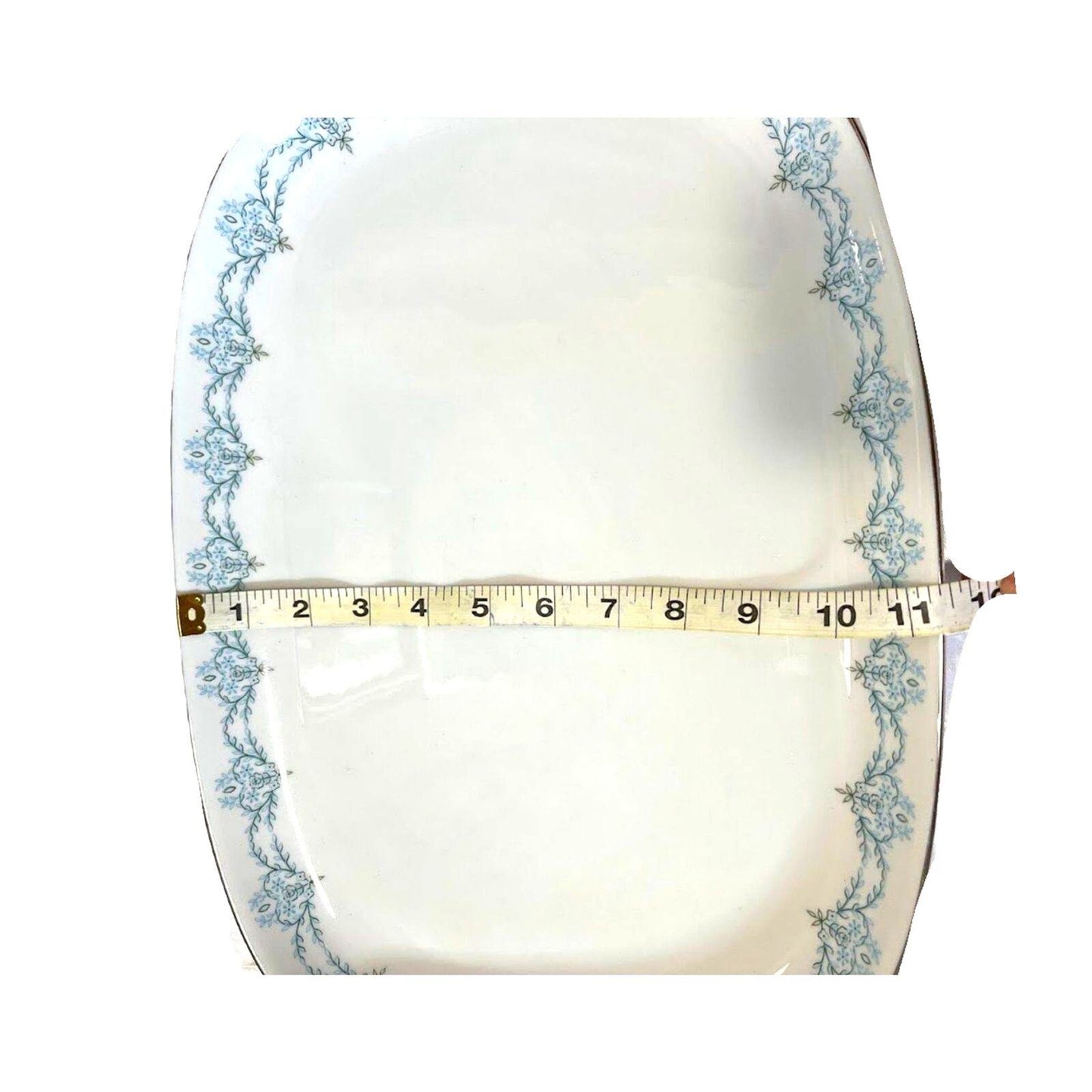 Vintage Franconia Krauthaim Serving Tray Platter White Porcelain Platinum Rim
